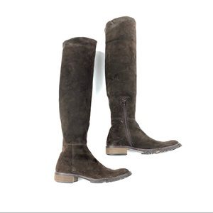 STRATEGIA Suede 30mm Over the Knee Boots Heel